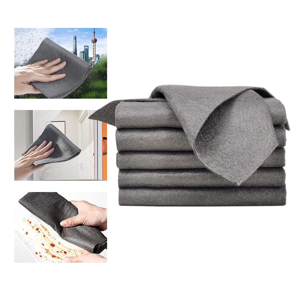HASTHIP® Thickened Magic Cleaning Cloth 5 Pcs - Glass Cleaning Cloth Reuseable Multipurpose Dusting Cloths for Kitchen, Window, Glass, Cars-Black HASTHIP® Thickened Magic Cleaning Cloth 5 Pcs - Glass Cleaning Cloth Reuseable Multipurpose Dusting Cloths for Kitchen, Window, Glass, Cars-Black